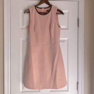 Banana Republic Pink dress with black leather trim